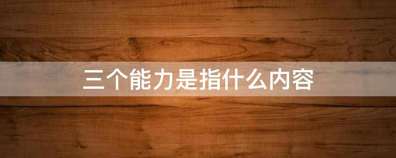 三个能力是指什么内容