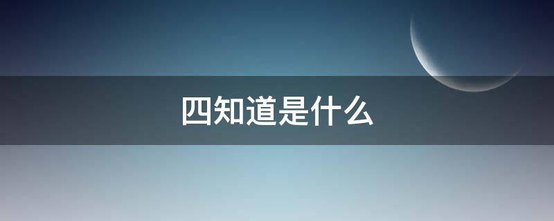 四知道是什么