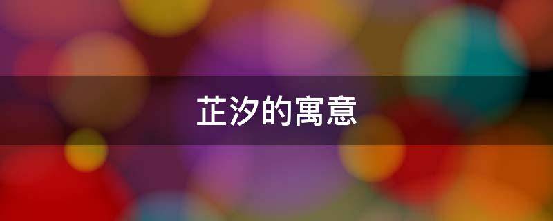 芷汐的寓意
