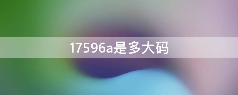 17596a是多大码