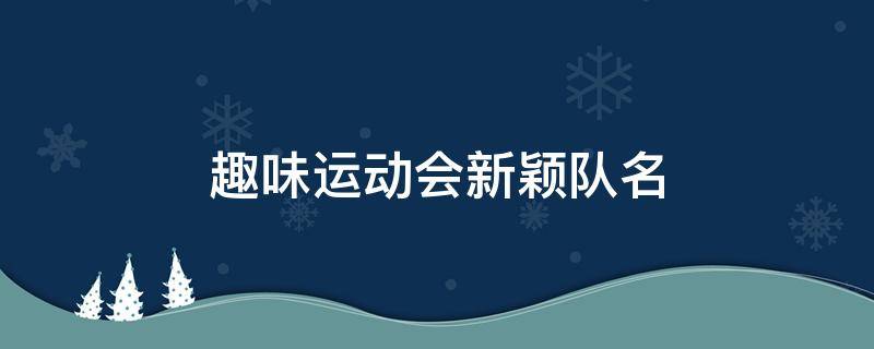 趣味运动会新颖队名