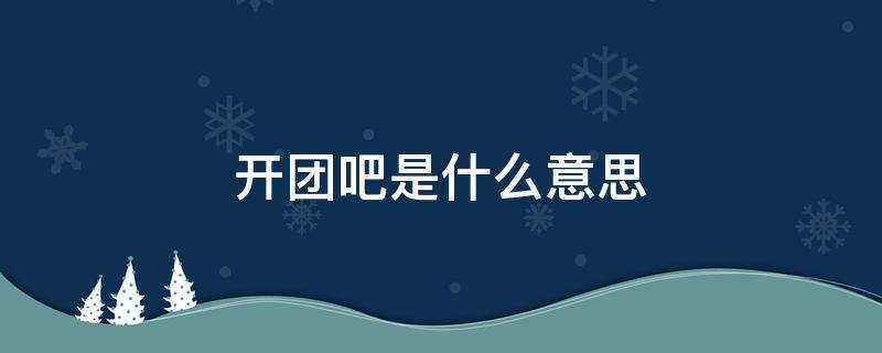 开团吧是什么意思