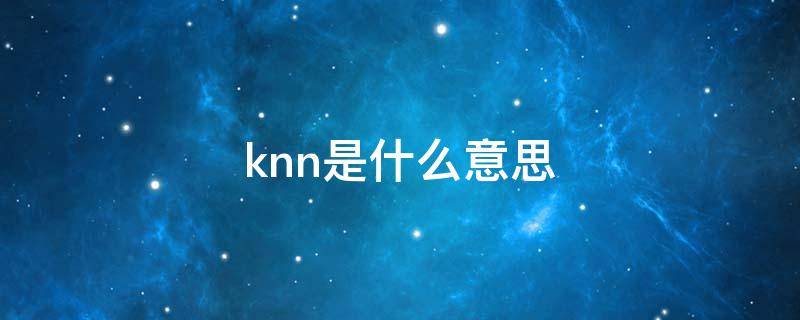 knn是什么意思