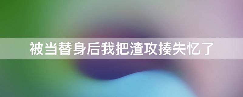 被当替身后我把渣攻揍失忆了
