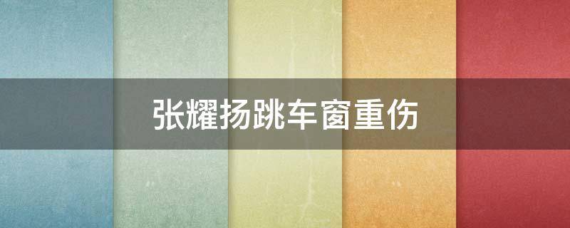 张耀扬跳车窗重伤