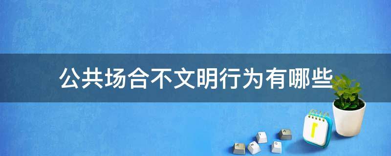 公共场合不文明行为有哪些