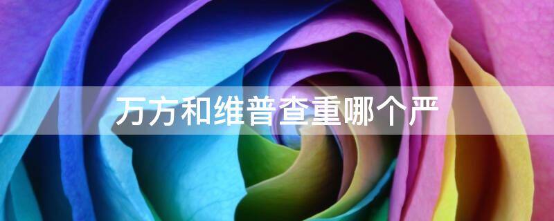 万方和维普查重哪个严