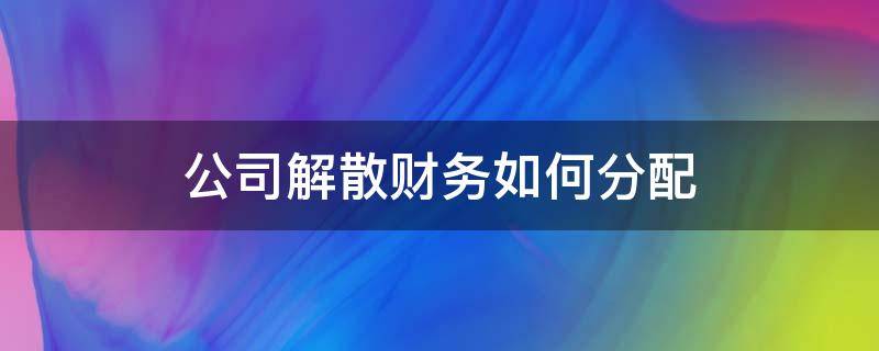 公司解散财务如何分配