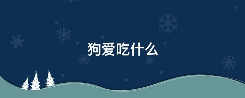 狗爱吃什么