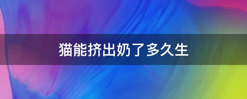 猫能挤出奶了多久生